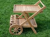 Servierwagen aus Teak mit Edelstahl Schrauben und Beschlägen
