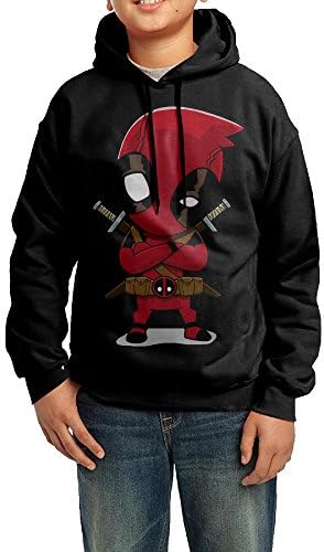 Funny Black Pullover Hoodie Deadpool Pullover Hoodie For Youth