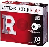 TDK ���ʌ��� �f�[�^�pCD-R 650MB 40�{�� 5mm���P�[�X 100���p�b�N(�O��������) CD-R74TFX10SX10