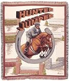 Hunter Jumper Equestrian Horse Tapestry Throw 50" x 60"