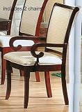 Review visiondecor Furniture  / Set of 2 Cherry Finish Wood Formal Dining Arm Chairs Chair with cushion seats
