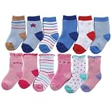 Luvable Friends 6-Pack Computer Cushion Baby Socks, Blue