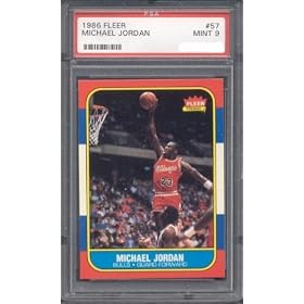 1986 Fleer Premier #57 Chicago Bulls Michael Jordan Rookie PSA 9 Basketball Card