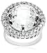 Sterling Silver 16mm Round Cubic Zirconia Cocktail Ring, Size 7