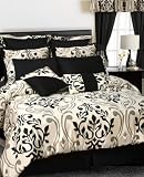 Prague 12-Piece Bed in a Bag King, Black, with 22 Deep Pocket Sheet Set