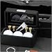 Golf Accessories Box with Balls, Tees, Divot Tool & Marker, Black Leather with Glass Top