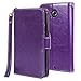 Nexus 6 Case, Nexus 6 flip Case, E LV nexus 6 Case Cover - Deluxe PU Leather Flip Wallet Case Cover for Google nexus 6 with 1 Stylus - PURPLE