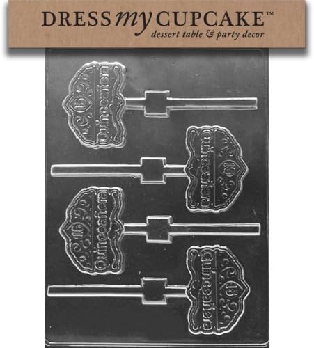 Dress My Cupcake Chocolate Candy Mold, Quinceanera 15 on Tiara Lollipop