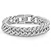 Mens Solid Stainless Steel Interlocking Chain Link Bracelet