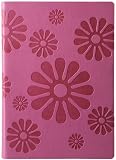Lavender Embossed Floral Leather Journal Diary, Lined, 6x8"