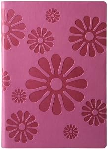 Lavender Embossed Floral Leather Journal Diary, Lined, 6x8"