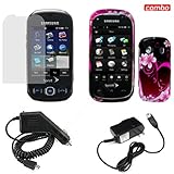 Samsung Seek M350 Combo Purple Love Protective Case Faceplate Cover + LCD S ....