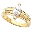 14K Yellow Gold Diamond Engagement Ring Mounting - CENTER STONE NOT INCLUDED