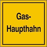 Gashaupthahn Hinweisschild Gasanlagen, Alu geprägt, Größe 20x20 cm Produktbild