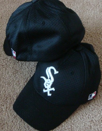 MLB Flex FITTED Lg/XL Chicago WHITE SOX Home BLACK Hat Cap Mesh Reviews