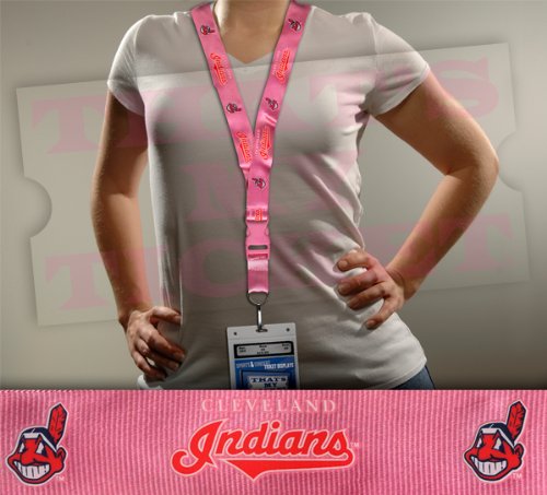 MLB Cleveland Indians Lanyard, Pink