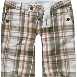 FULL TILT Plaid Womens Bermudas - Olive Combo