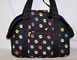 Designer Pet Carrier - Multi-Paw Pet Carrier - Black with Multi Colored Paw Prints - Small