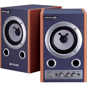 Cakewalk MA-7A Stereo Micro Monitors w  Bass Enhancer - Wood Grain by 