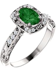 Platinum 7.00x5.00mm Oval Cut Chrome Tourmaline and Diamond Ring -- LIFETIME WARRANTY