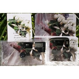 Click here to buy 10 Pack Disposable Wedding Cameras with White Tulip Bouquet Design, 35mm, 27 Exp, New in Gift... by The Camera Depot.