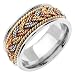 Handmade Wedding Band With Comfort Fit 14K Tri-Color-color Gold Can Also Be Made In Platinum or Other Colors 18K And 24K Is Also Available 10mm