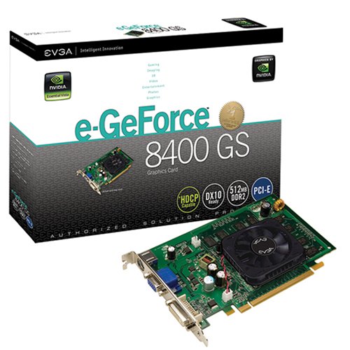 eVGA e-GeForce 8400 GS 512MB DDR2 PCI-Express Graphics Card-One Plus One Warranty (512-P2-N738-LR0)