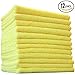 The Rag Company - All-Purpose Microfiber Terry Cleaning Towels - Commercial Grade, Highly Absorbent, Lint-Free, Streak-Free, Kitchens, Bathrooms, Offices, 300gsm, 16in x 16in, Yellow (12-Pack)
