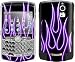 Purple Neon Flames Design Protective Skin Decal Faceplate for Blackberry Curve 8300/ 8310/ 8320 Cell Phones