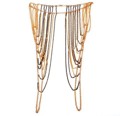 Imixlot Necklace Back Shoulder Crossover Body Belly Harness Body Chain Gold