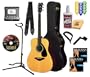 Yamaha FG700S Acoustic Guitar BUNDLE including Hard Case, Strap, Stand, Polish, Tuner, Strings, Picks, Capo, Stringwinder and DVD