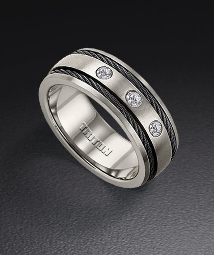Triton Titanium Diamond Wedding Ring 21-2222T
