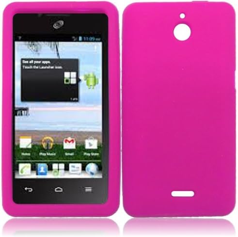 For Huawei Ascend Plus H881C Silicone Jelly Skin Cover Case Hot Pink Accessory