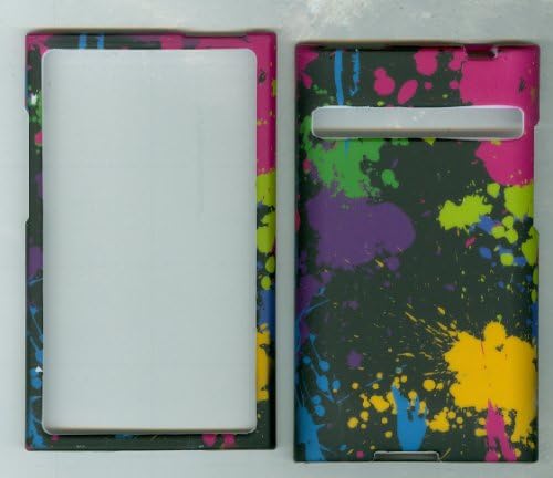 Lg Optimus Logic L35g / Dynamic L38c (Straighttalk/net 10) Case Cover Rubberised Faceplate Black Multi Paint