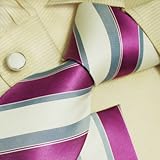 White purple silk ties cufflinks handkerchiefs for men handmade discount gift box set H6001