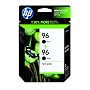 HP 96 Twinpack Black Inkjet Print Cartridge with Vivera Ink (C9348FN#140)