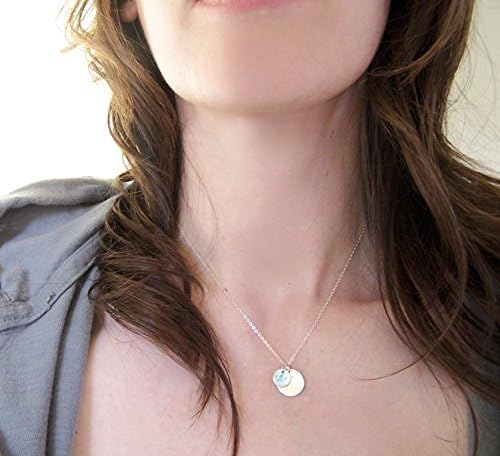 Pool Necklace with Hammered Sterling Silver and Blue Enamel