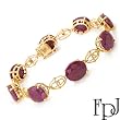 FPJ Incredible Bracelet With 46.20ctw Precious Stones - Genuine Clean Diamonds and Rubies Crafted in 14K Yellow Gold. Total item weight 20.7g Length 7.5in