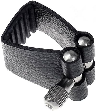 1pc Great Material Black Leather Ligature for Tenor Saxophone Mouthpiece