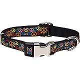 UPC 800443154090 product image for Petco Adjustable Peace Sign Fashion Dog Collar in Black | upcitemdb.com