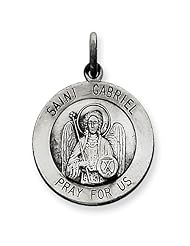 Sterling Silver Round Saint Gabriel Religious Medal