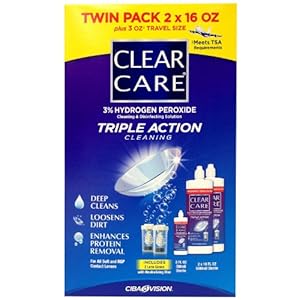 Clear Care 3% Hydrogen peroxide Triple Action Cleaning Triple Action 2x16oz + 3oz Travel Size