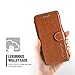 VRS Design [Brown] Premium Leather Folio Case Flip Wallet Cover [Layered Dandy] Classic Leather with 3 Card Slots Phone Case for Apple iPhone 6 Plus / iPhone 6s Plus