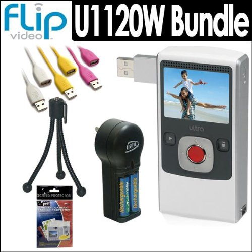 Check out sale price for Pure Digital U1120W Ultra Series 120 Minute Digital Camcorder White + Accessory Bundle. Free Shipping.