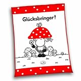 Herding 717208036 Flauschdecke Sheepworld ""Gl&uuml;cksschaf"" 150 x 200 cm