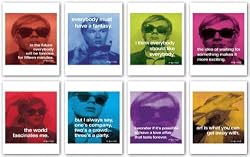 Andy Warhol Quotes Set (Eight Prints) by Andy Warhol 10"x10" Art Print Poster