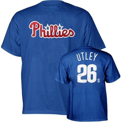 Buy Chase Utley Philadelphia Phillies Blue Jersey Name & Number T-Shirt