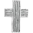 14K White Gold Rugged Cross Pin