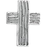 14K White Gold Rugged Cross Pin