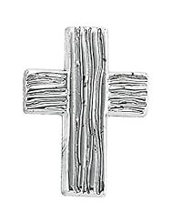 14K White Gold Rugged Cross Pin -- LIFETIME WARRANTY